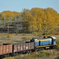 Ekaterinoslavka (2012-09) - Empty coal train, Екатеринославка