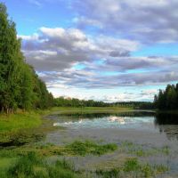 Reflections on Mirny lake, Мирный