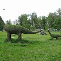 декоративные динозавры в парке, Алексеевка