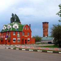 ТЦ "Майссен", водонапорная башня и поворот на улицу Чернышевского, Ивня