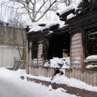 Пожарище магазина "Канцтовары", Александров