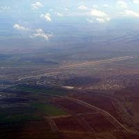 Airport Volgograd Gumrak, view on approach from the North, Алущевск