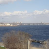 Вид на Волжскую ГЭС со Спартановки, Сталинград