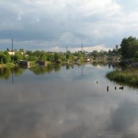 Река Вытегра в центре одноимённого города — Vytegra River in the heart of the eponymous city, Вытегра