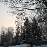 Зимний пейзаж с колесом обозрения, Череповец