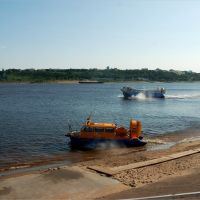 Скоростная СВП-переправа Н.Новгород - Бор // Fast hovercraft crossing between Nizhniy Novgorod and Bor, Бор
