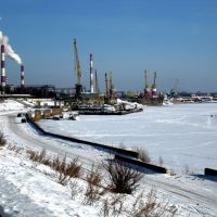 Речной порт зимой, Дзержинск