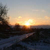 Sunrise and rails | Восход над рельсами, Приволжск