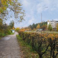 the main street in the fall, Саянск