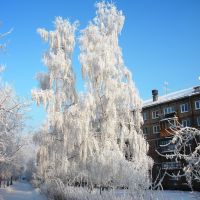 Морозный день на  Комсомольской улице, Братск