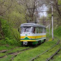 The tram "Tatra T4D" in Pyatigorsk, Советское