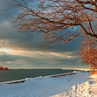 Набережная морского канала. Зима, Балтийск