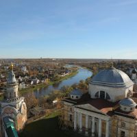 Торжок . Вид на Борисоглебский монастырь ., Торжок