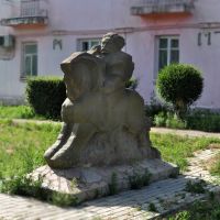 statue on the street, Элиста