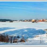 Зима. Вид с городского пляжа., Кондрово