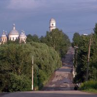 Мещовск. Въезд в город с западной его стороны. Июнь 2005 года, Мещовск
