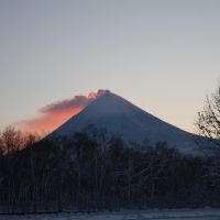 Ключевской вулкан. снимок сделан в январе 2011 года, Ключи