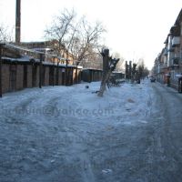 Typical backyards in Belovo, winter 2009, Белово