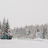 Снегопад, площадь, Осинники