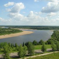 Vyatka and Cheptsa rivers in Kirovo-Chepetsk. View from the Hotel Dvyrechye., Богородское