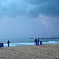 Анапа. Гроза на Центральном пляже. - Thunderstorm in the central beach., Анапа