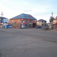 Вид на перекрёсток Пролетарская-Спорта, позади школа № 4, Апшеронск