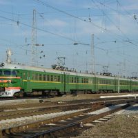 EMU-train ER9P-223 on train station Kuschevka, Калинино