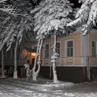 Snowy night in Labinsk. Снежная ночь в Лабинске., Лабинск
