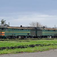 Тепловоз 2ТЭ10МК-2595 / The diesel loco, Лабинск