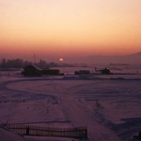 Airport Kuragino, sunset,1982y, Белый Яр