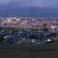 Panorama of the nightly Krasnoyarsk, Красноярск