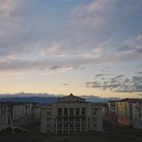 The sky over Culture palace, view from Gora, Summer night in Norilsk, July 2007, Норильск