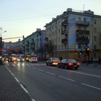 Вечерняя улица Советская. Остановка "Школа", Балашиха