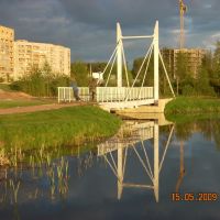 Дубна. Белый мост/White bridge on lake in Dubna., Дубна