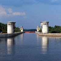 5-й шлюз Канала имени Москвы. 5-th gateway of Moscow Canal., Икша