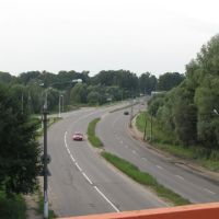 View to the road from the bridge / Вид с моста на дорогу, Пушкино