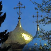 cúpulas bizantinas en la iglesia de la Asuncion en Zagorsk-1987, Сергиев Посад