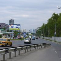 Вид с ул Озёрная на Останкинскую башню и Moscow City, Солнцево