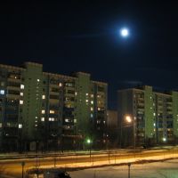ул Победы ночью, Краснознаменск