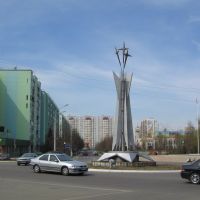 Круг при въезде в город / Circle at entrance to a City, Краснознаменск