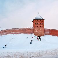 Великий Новгород. Стены Кремля зимой, Новгород