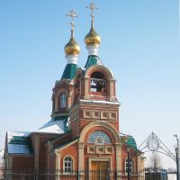 Первый снег 2009  храм Андрея Первозванного, Карасук