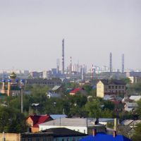 Вид на ПО "Стрела" и Степной поселок с колеса обозрения., Оренбург