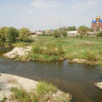 Сердобск. Вид части города с собором из-за р. Сердобы, Сердобск