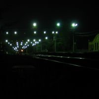 Pytalovo railway station at night, Пыталово