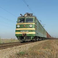 Electric locomotive VL80K-281 with train, Батайск