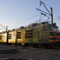 Electric locomotive VL80K-747 near depot in Bataysk, Батайск