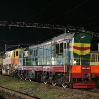 Diesel shunter ChME3-4927 on train station Bataysk, Батайск