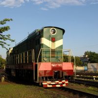 Diesel shunter ChME3T-7053 on the train station Belaya Kalitva, Белая Калитва