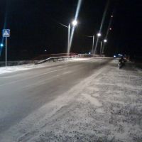 Новый Мост Ночью Зимой. The new bridge at night in winter, Большая Мартыновка